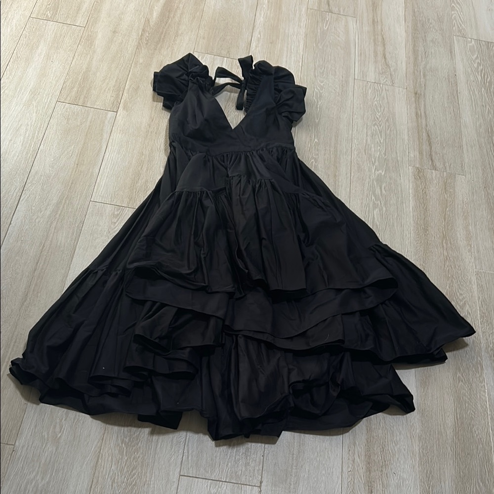 Elegant Black Ruffled Dress